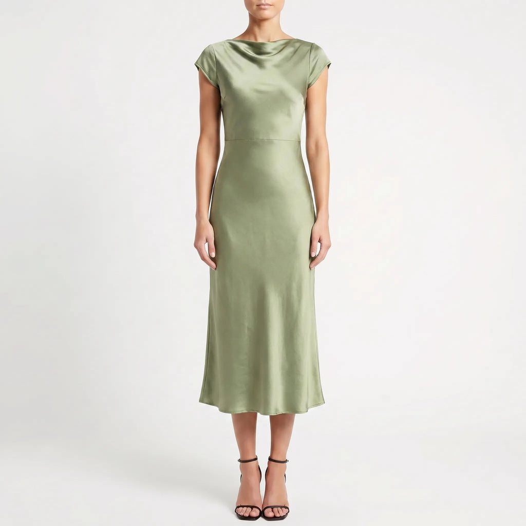 Women's Elegant Slip Midi Dress - Summer Cocktail Party