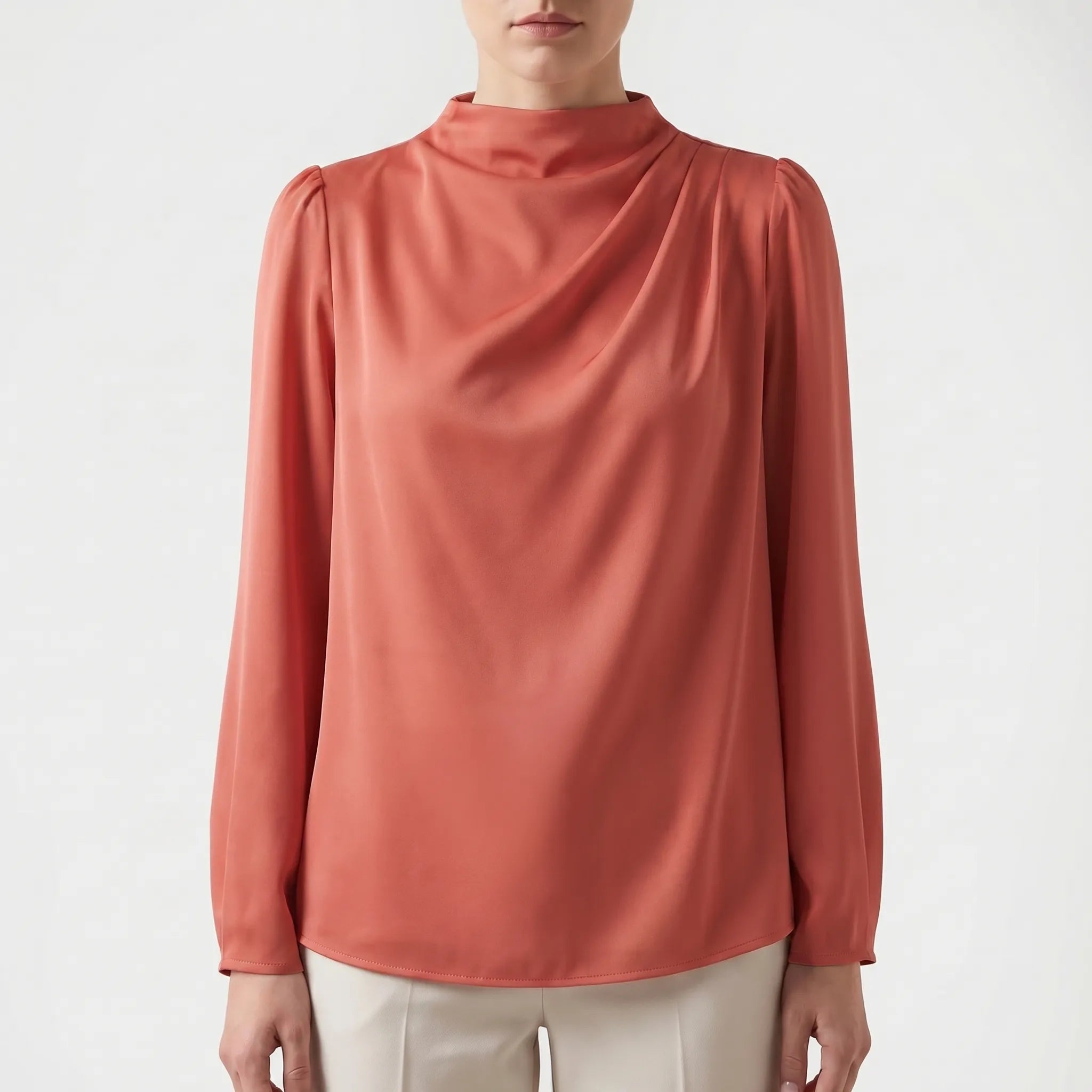 Satin Draped Blouse