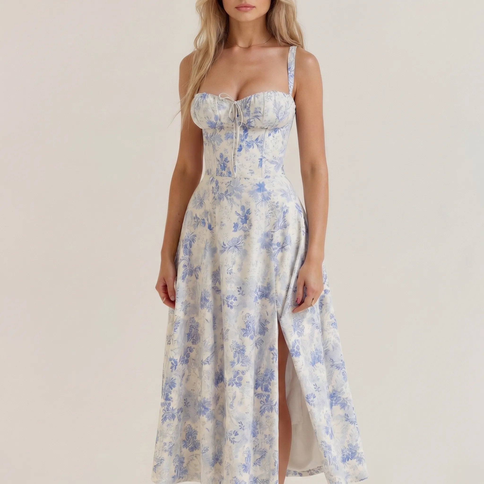 Floral Corset Midi Dress