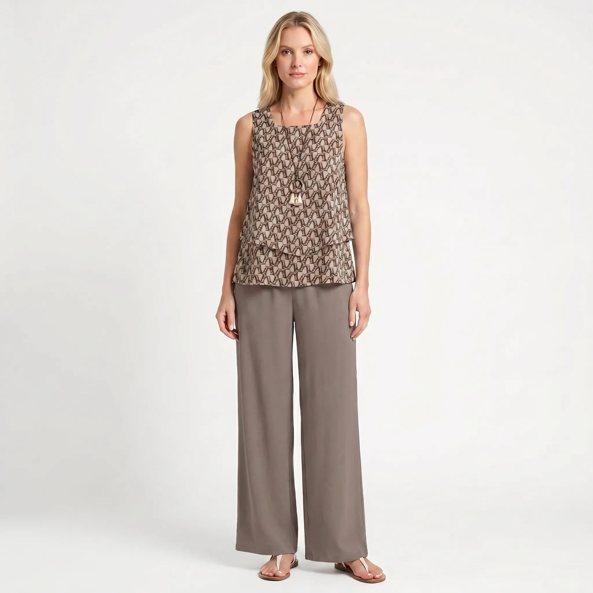 Women's Top and Wide Leg Pants Set