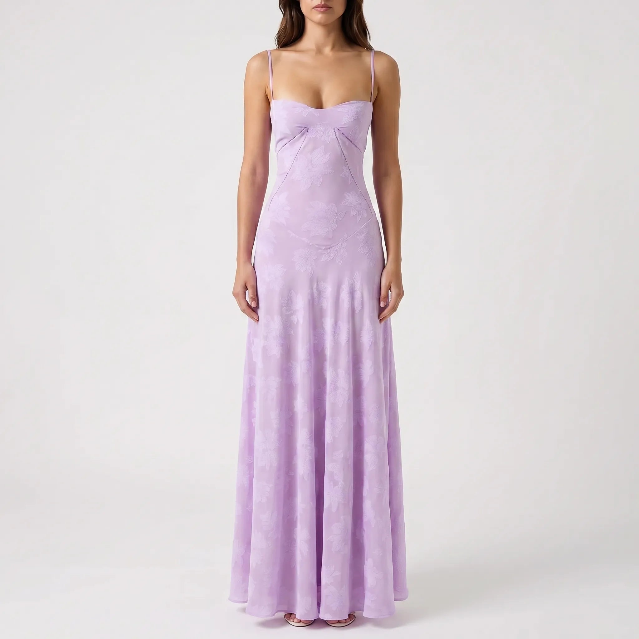 Slip Maxi Dress with Lace-Up Back