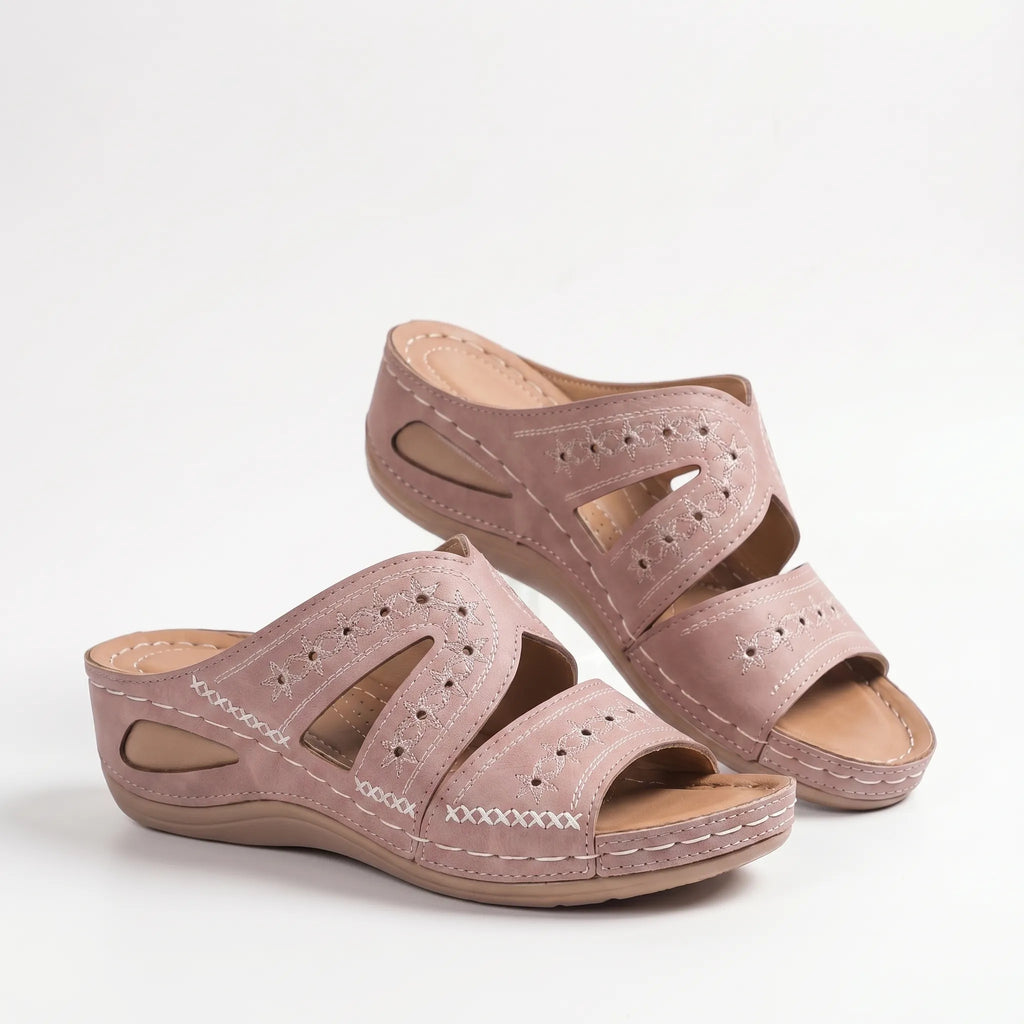 Cutout Wedge Sandals