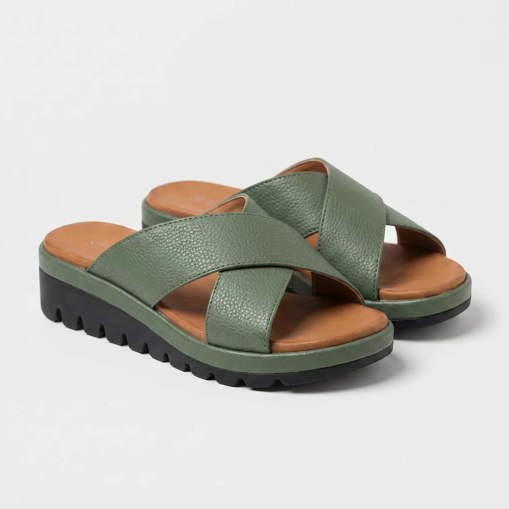Crossover Platform Sandals