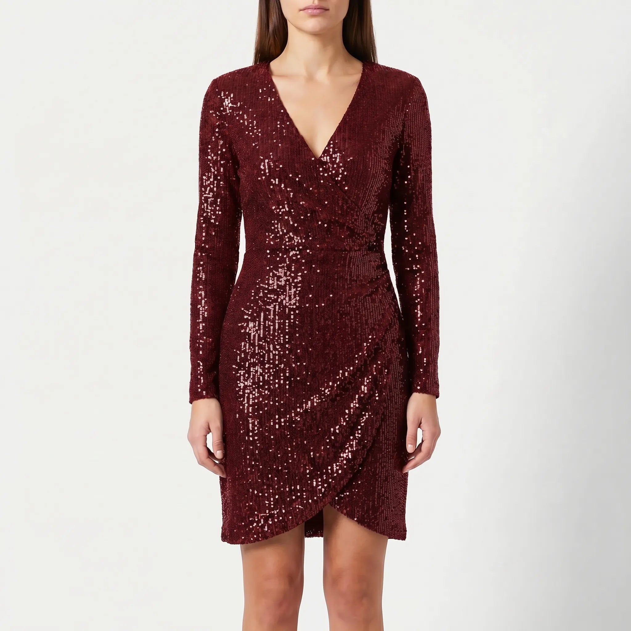 Sparkle V-Neck Wrap Dress