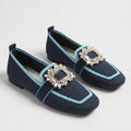 Square Toe Buckle Loafers