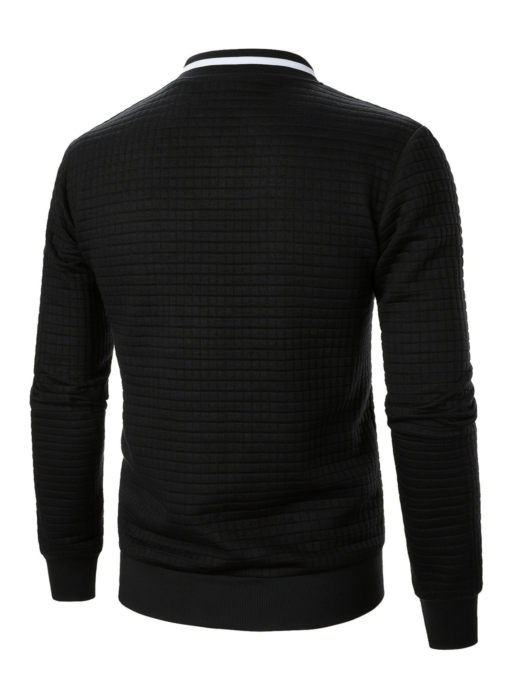 Men's Textured Zip-Up Bomber Jacket