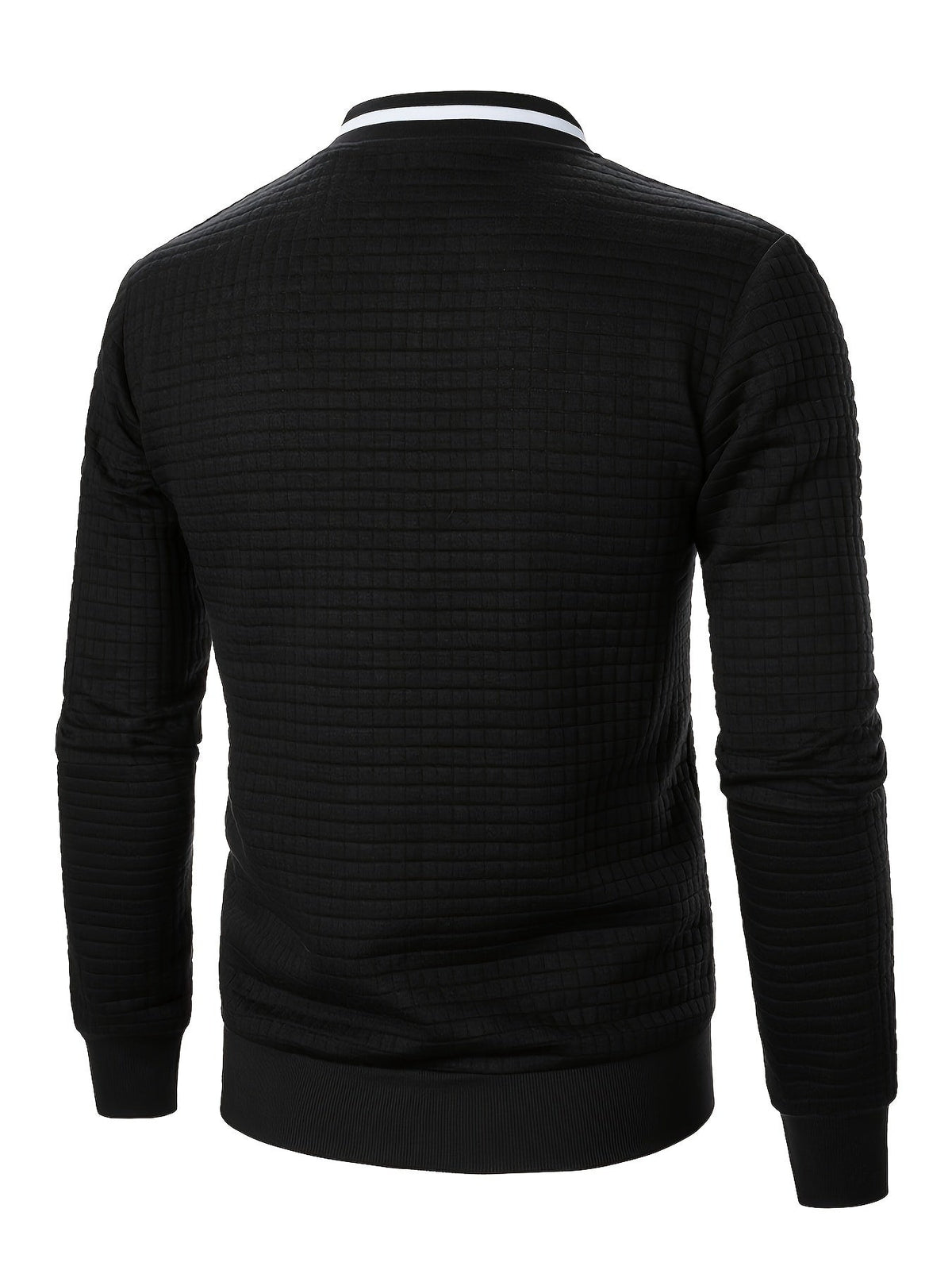 Men's Textured Zip-Up Bomber Jacket