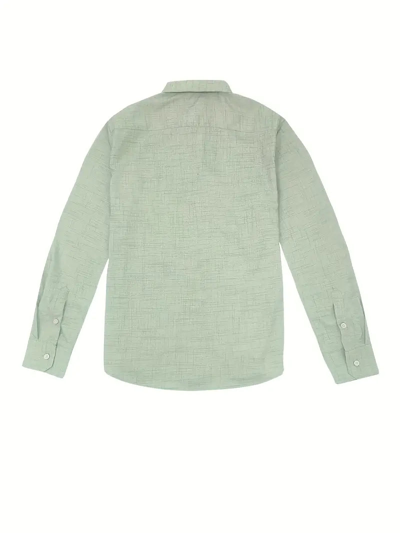 Men's Tailored Button-Up Shirt with Contrast Collar and Cuffs