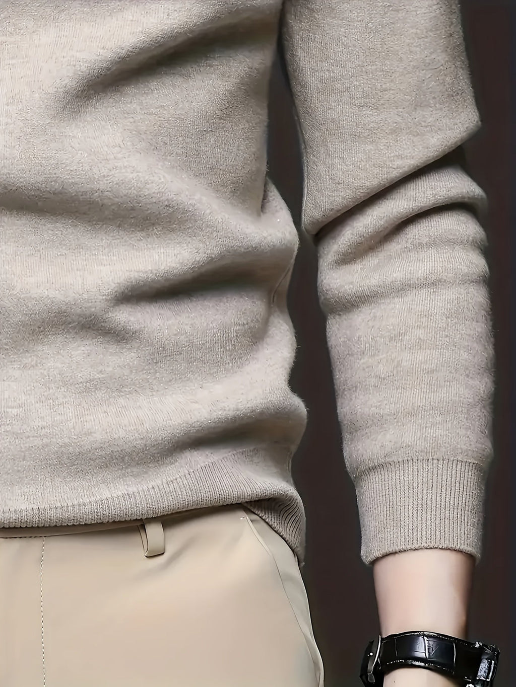 Men's Slim-Fit Ribbed Mock Neck Knit Sweater