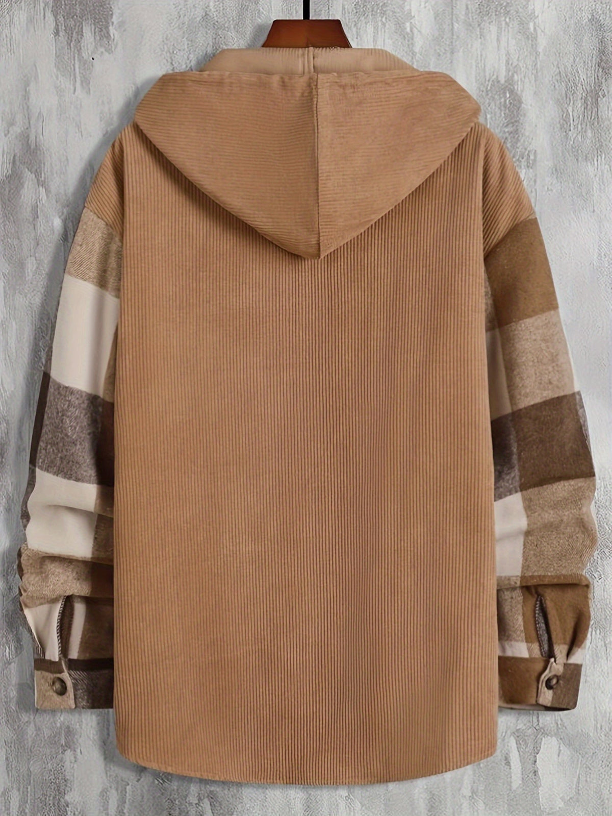 Men's Checked Hooded Overshirt Jacket