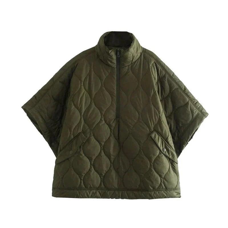 Women's Oversized Quilted Cape Jacket