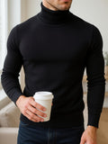 Men's Ribbed Roll-Neck Sweater - Blue