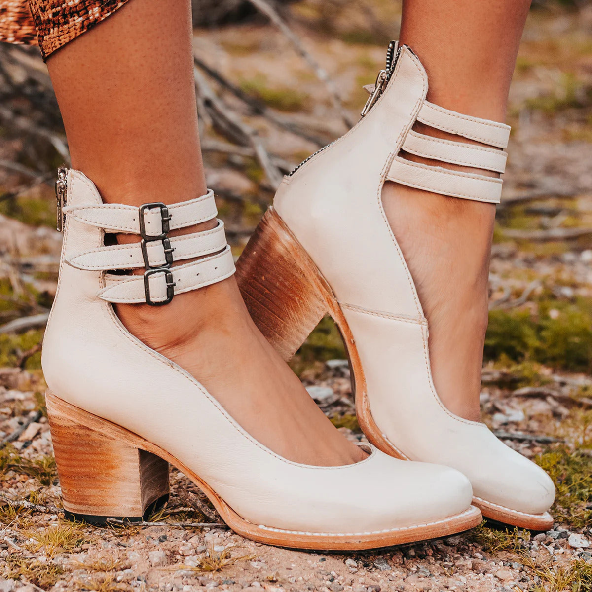 Women's Block Heel Ankle Strap Boots