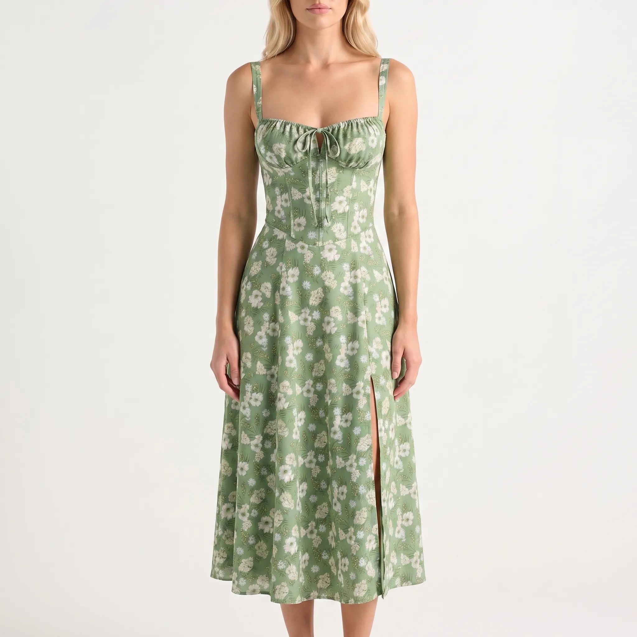 Floral Corset Midi Dress