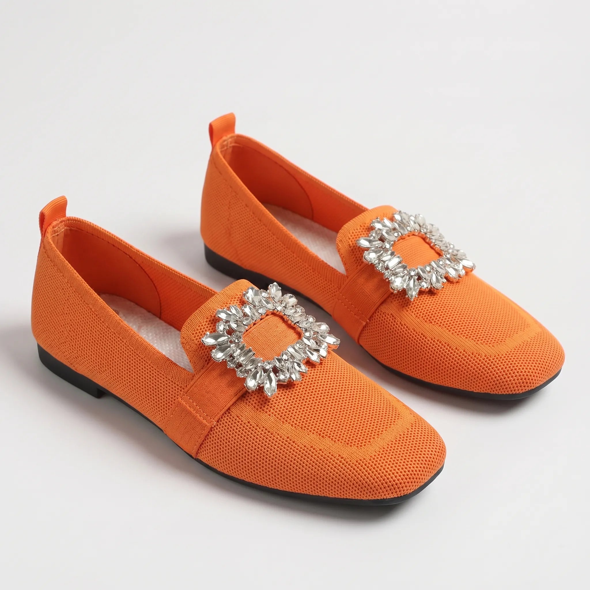 Square Toe Buckle Loafers