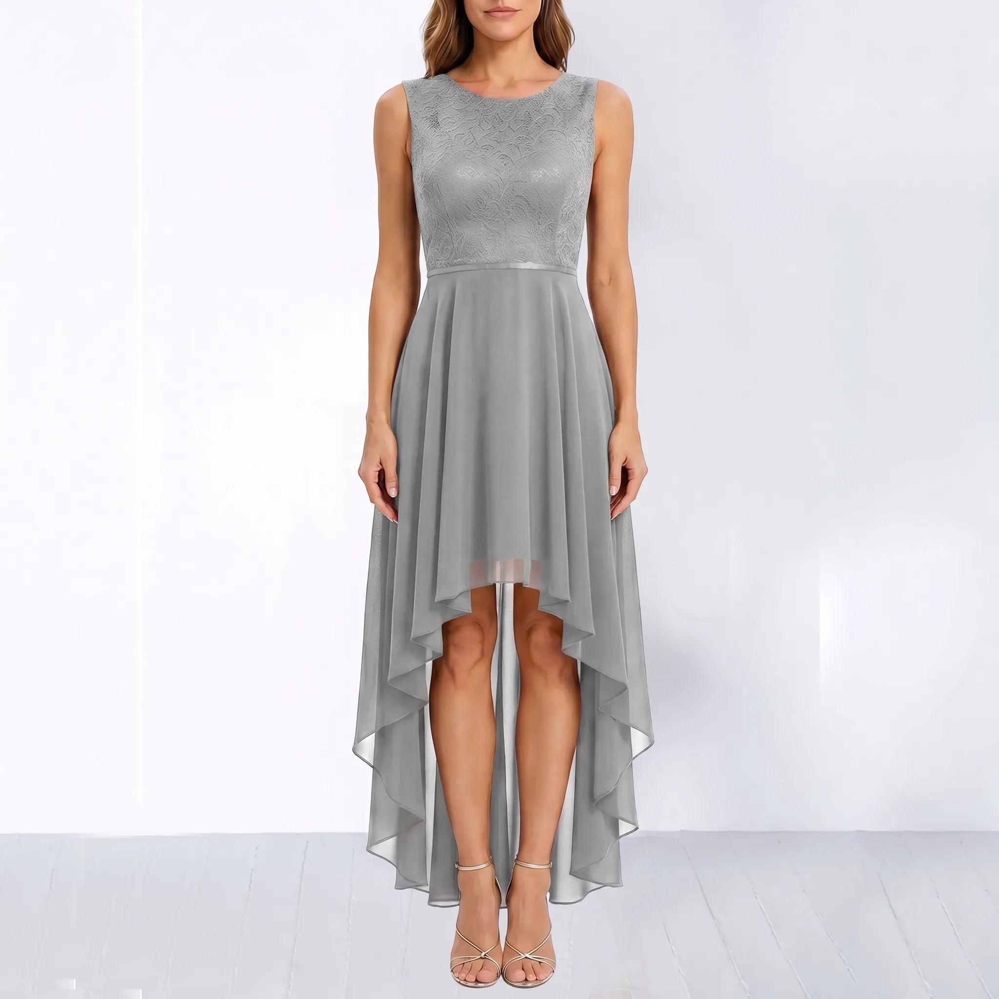 Fit and Flare High-Low Dress