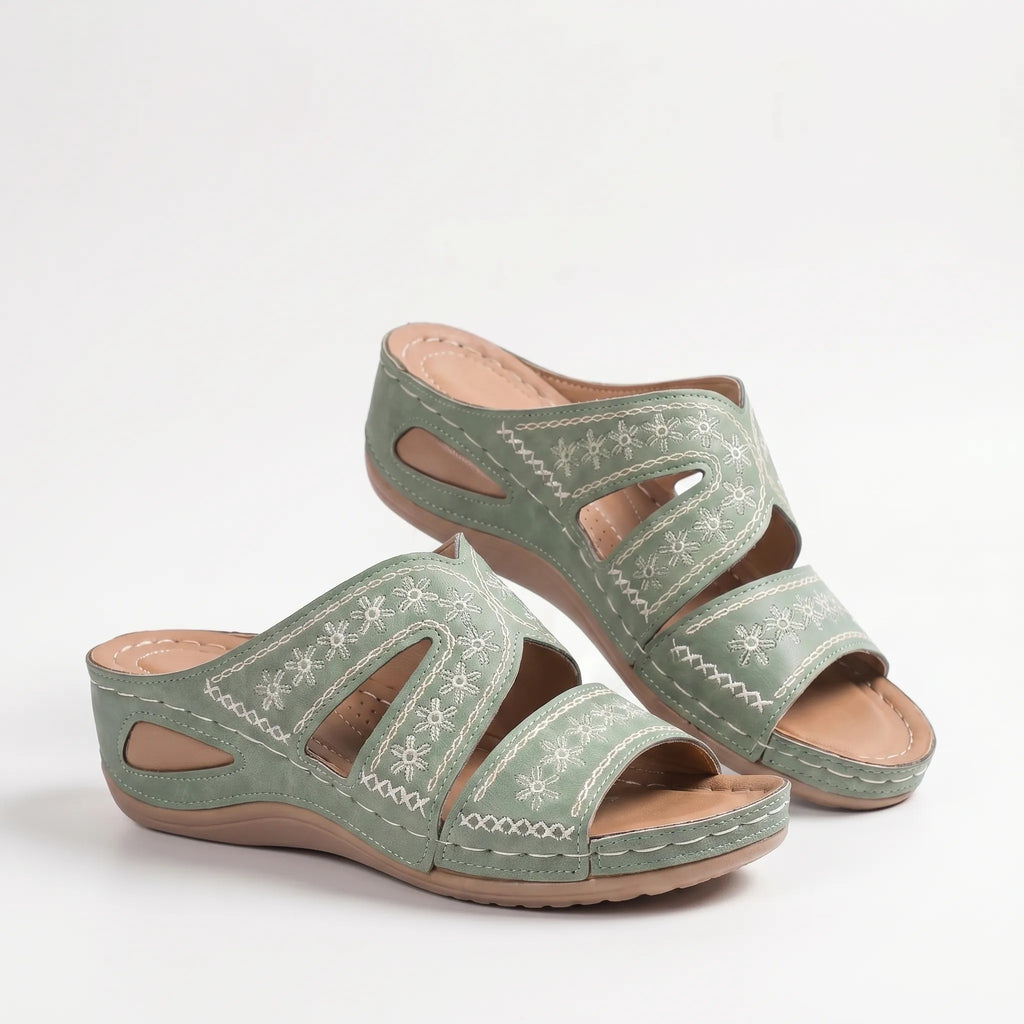 Cutout Wedge Sandals