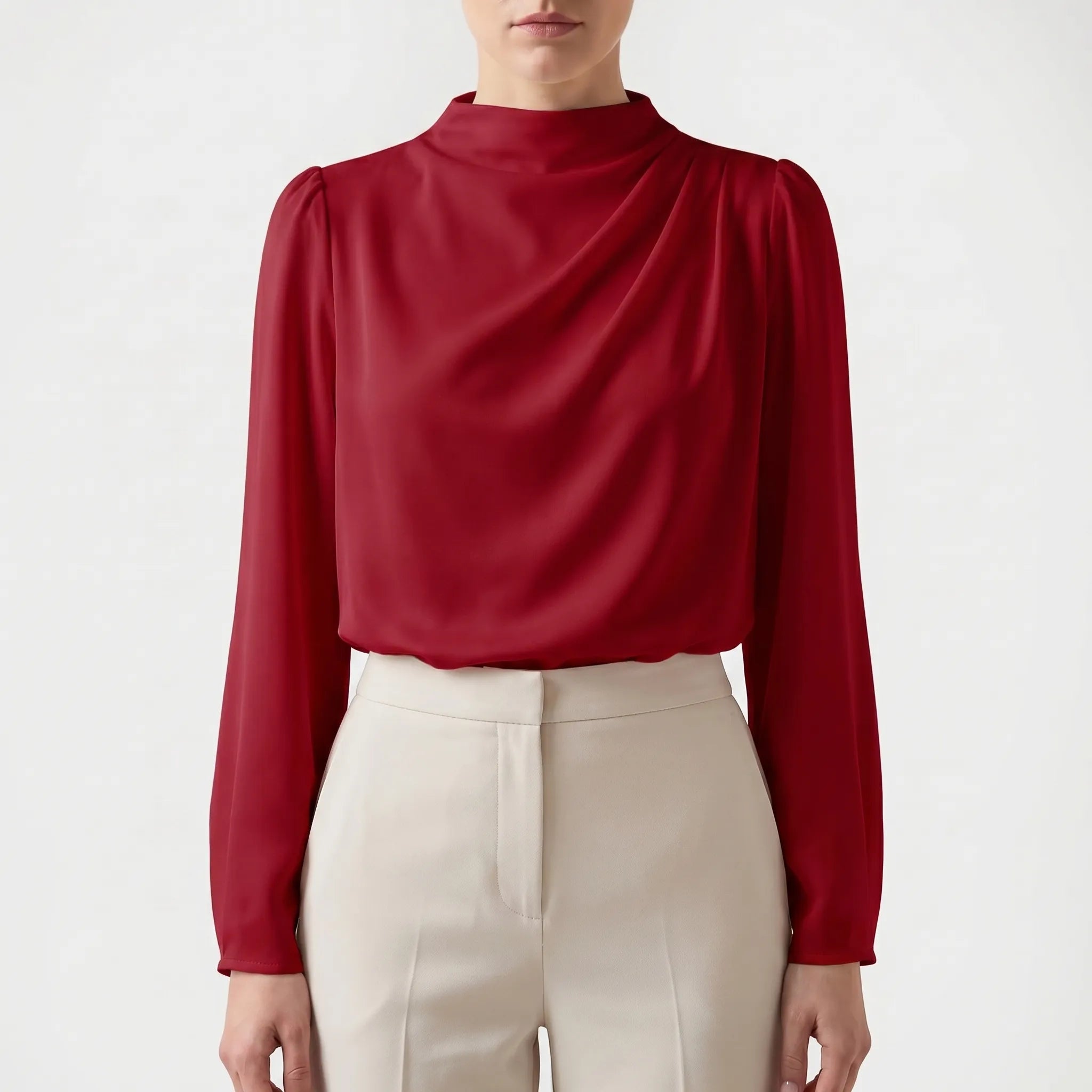 Satin Draped Blouse