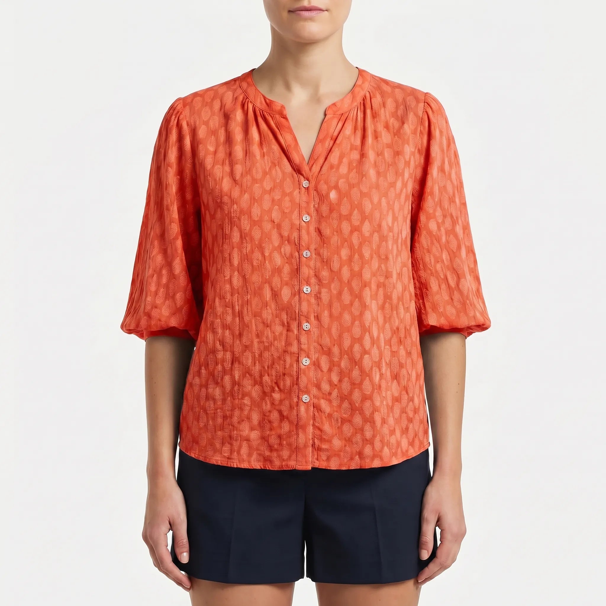 Printed Button Down Blouse