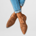 Women's Orthopedic Soft Suede Loafers - Khaki