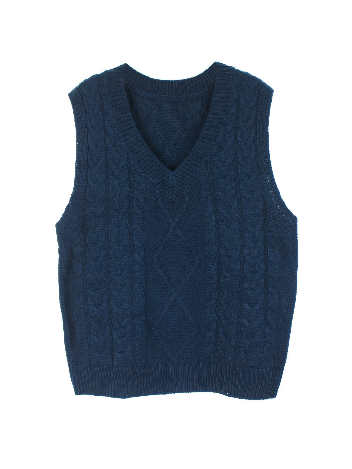 Women's Cable-Knit V-Neck Sweater Vest