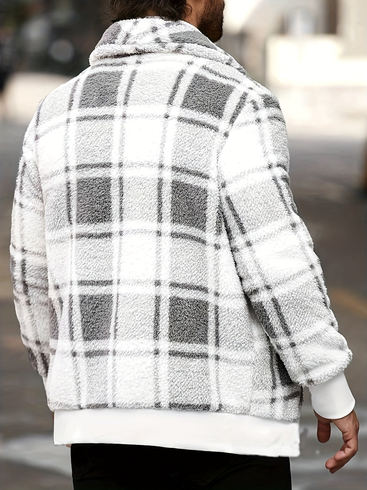 Men's Soft Brushed Check Relaxed-Fit Jacket - Yellow
