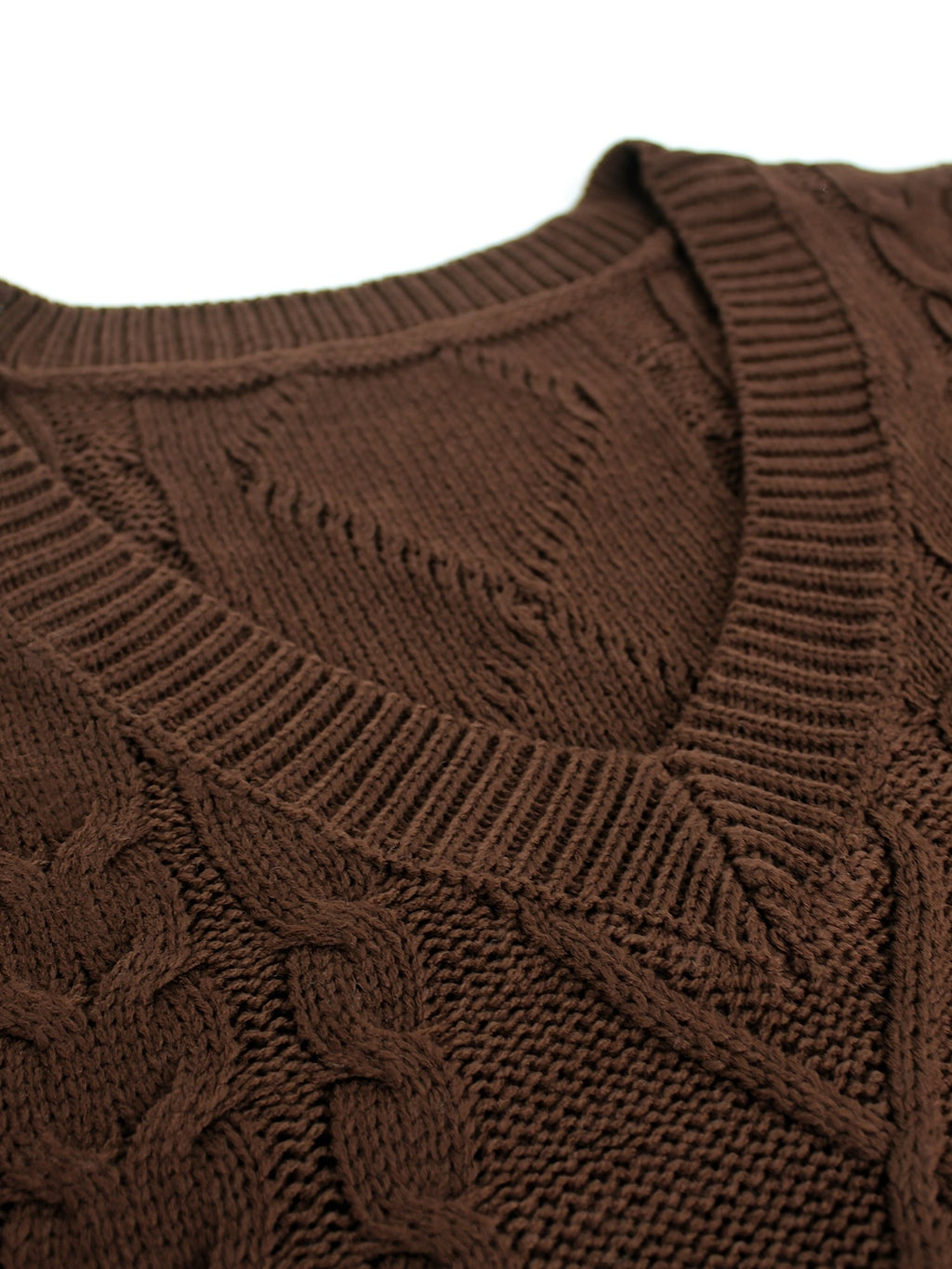 Women's Cable-Knit V-Neck Sweater Vest