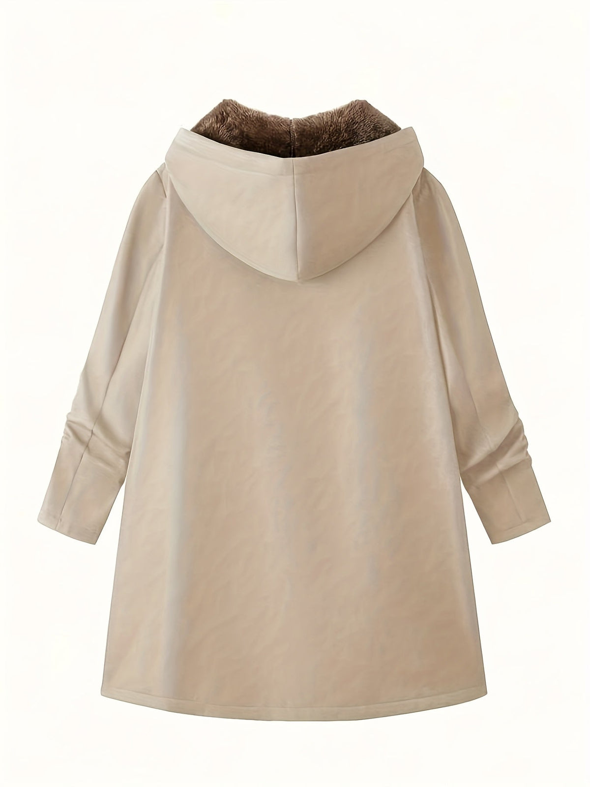 Women's Plush Lined Longline Hooded Zip Coat