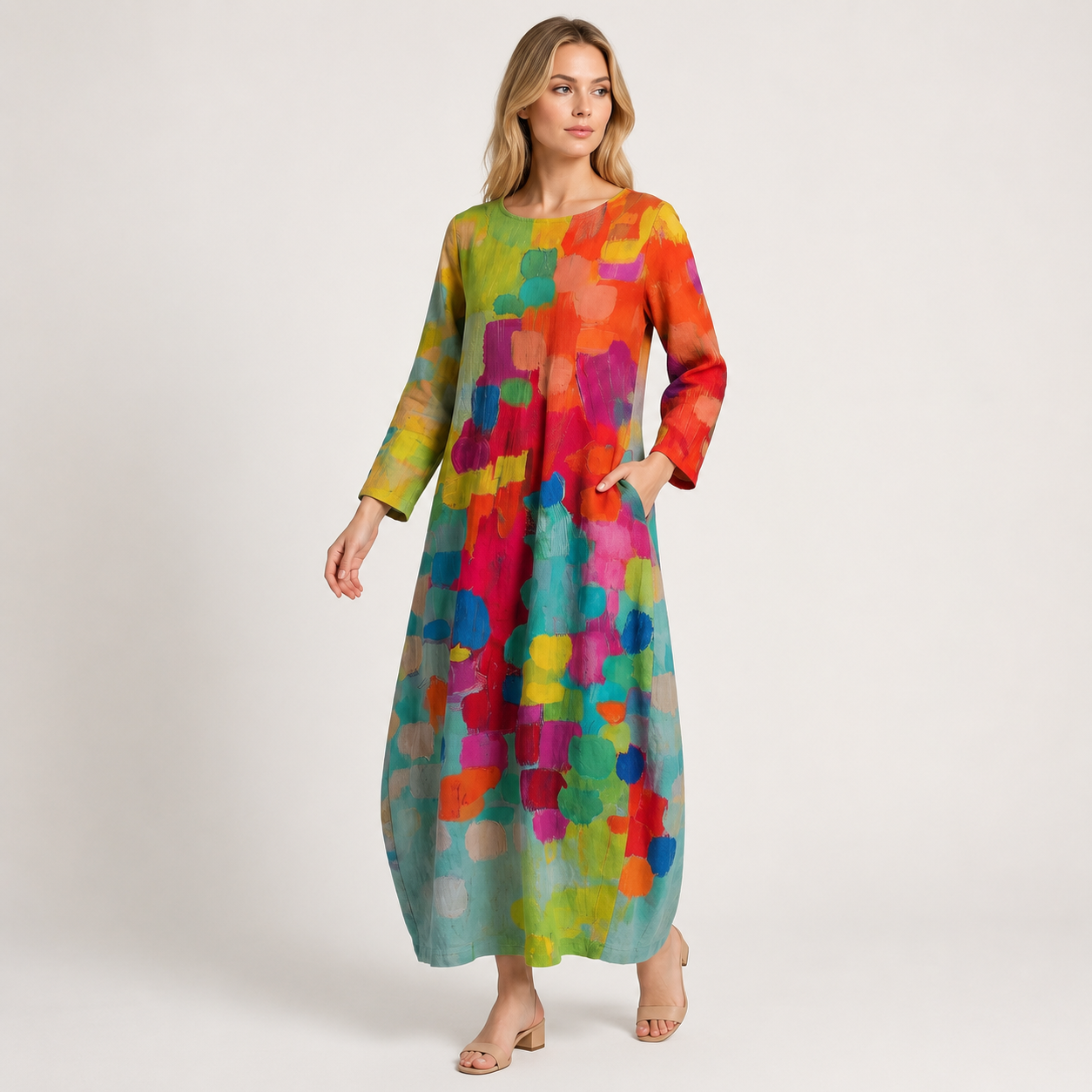 Women’s Abstract Print Maxi Dress