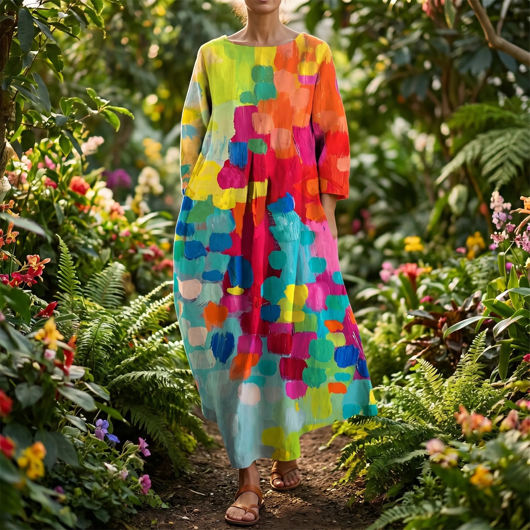 Women’s Abstract Print Maxi Dress