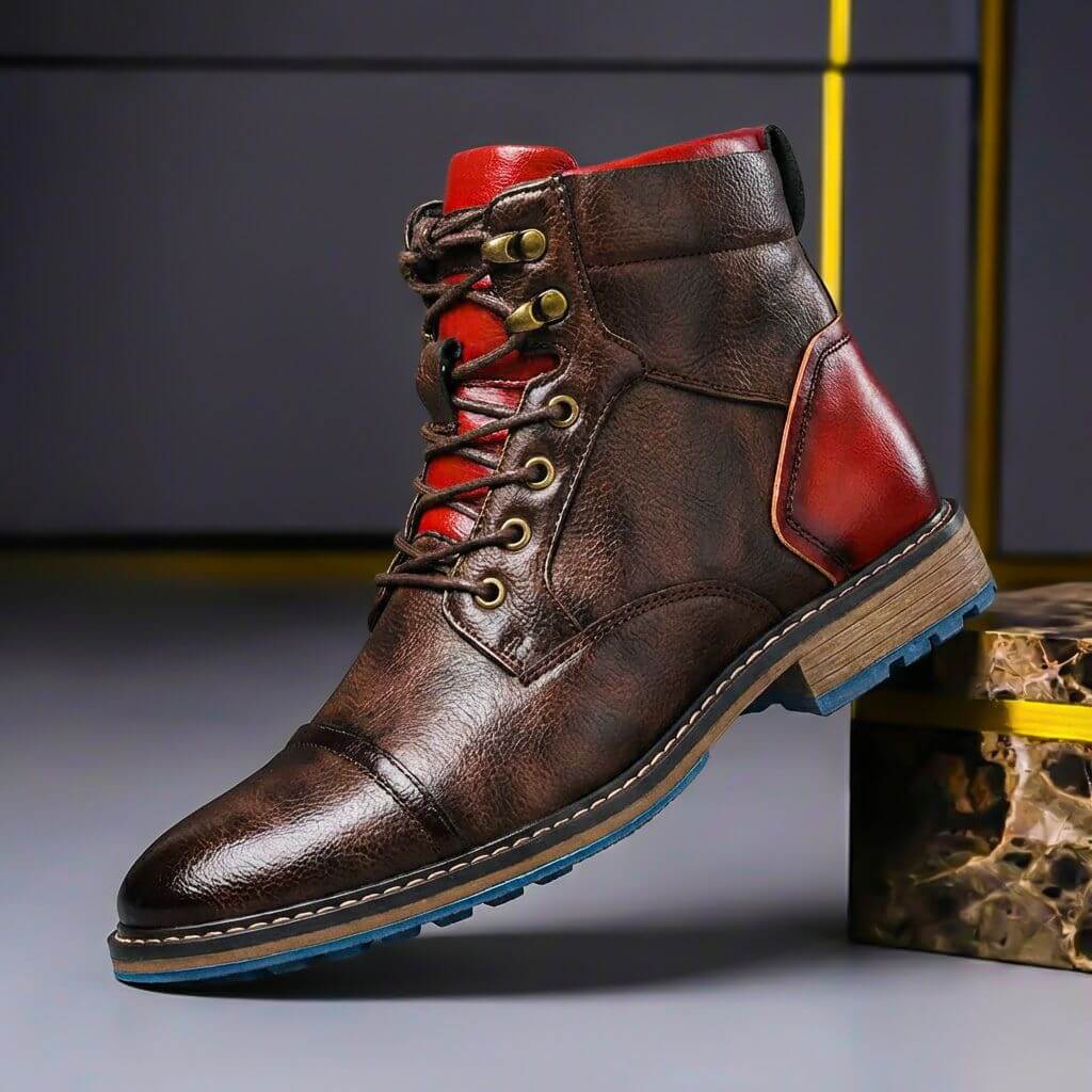 Men's Leather Cap-Toe Boots