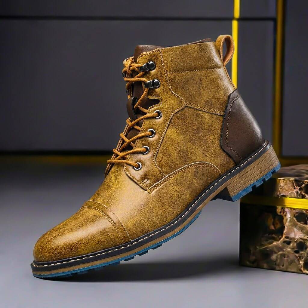Men's Leather Cap-Toe Boots