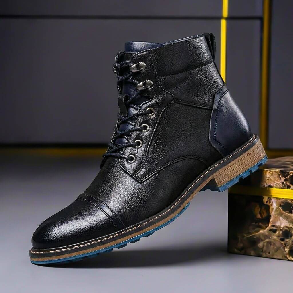 Men's Leather Cap-Toe Boots