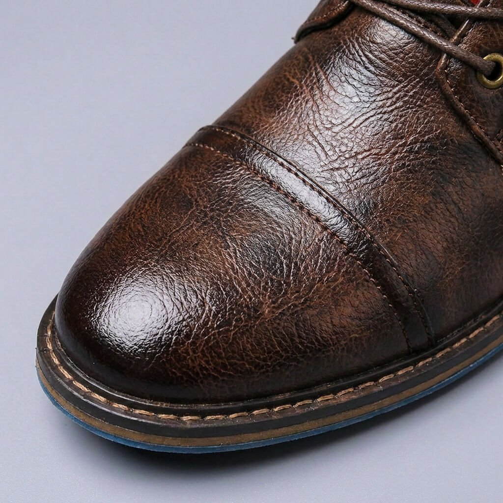 Men's Leather Cap-Toe Boots