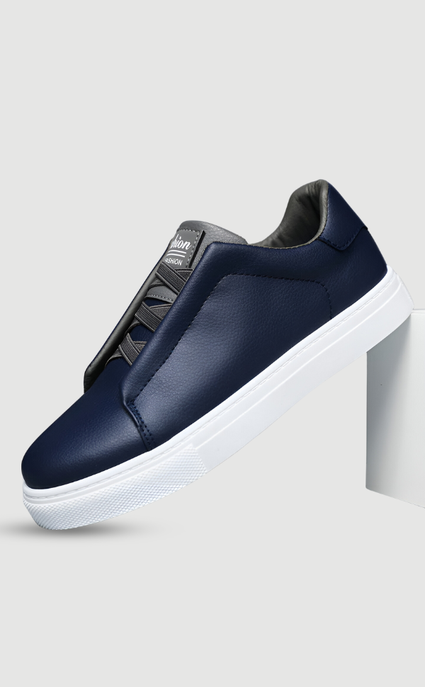 Men's Leather Elastic Lace Sneakers