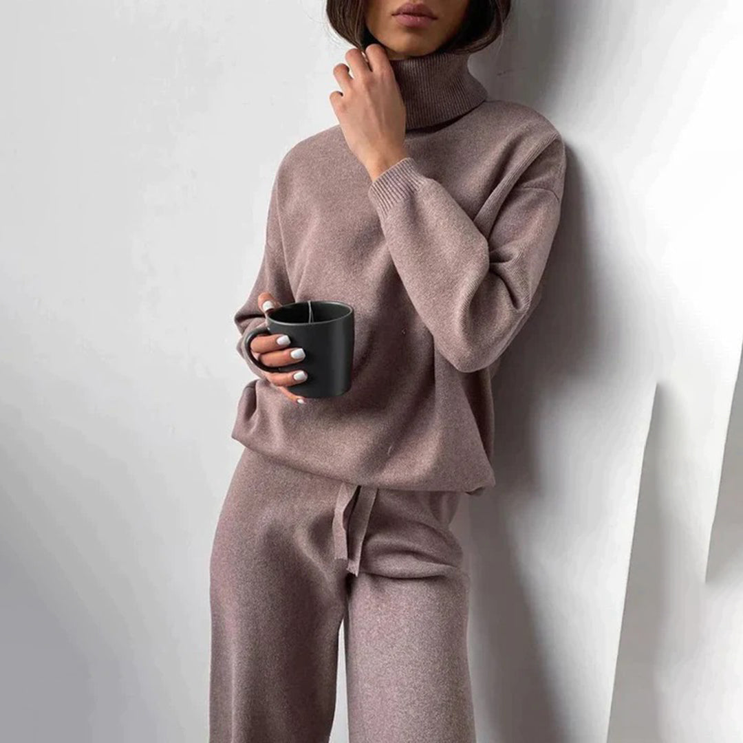 Women's Cashmere Turtleneck Loungewear Set