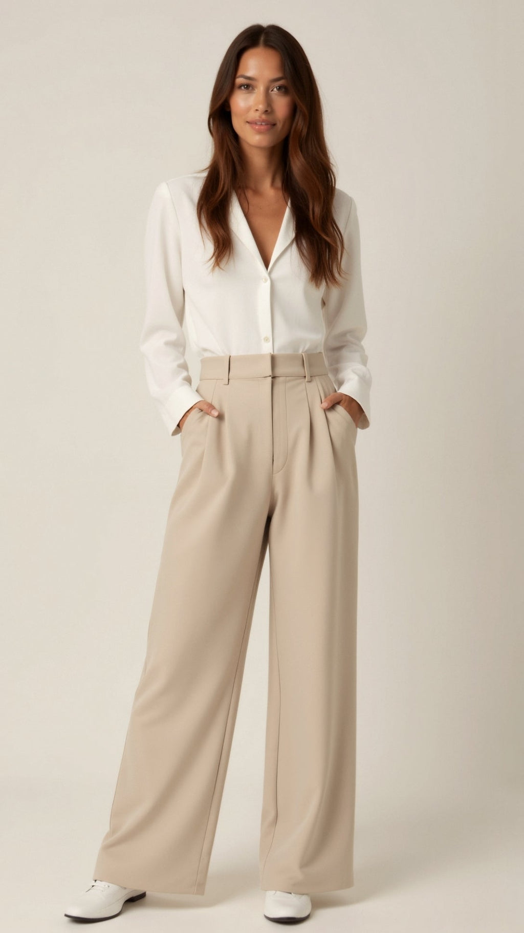 Women's Pleated Wide Leg Trousers
