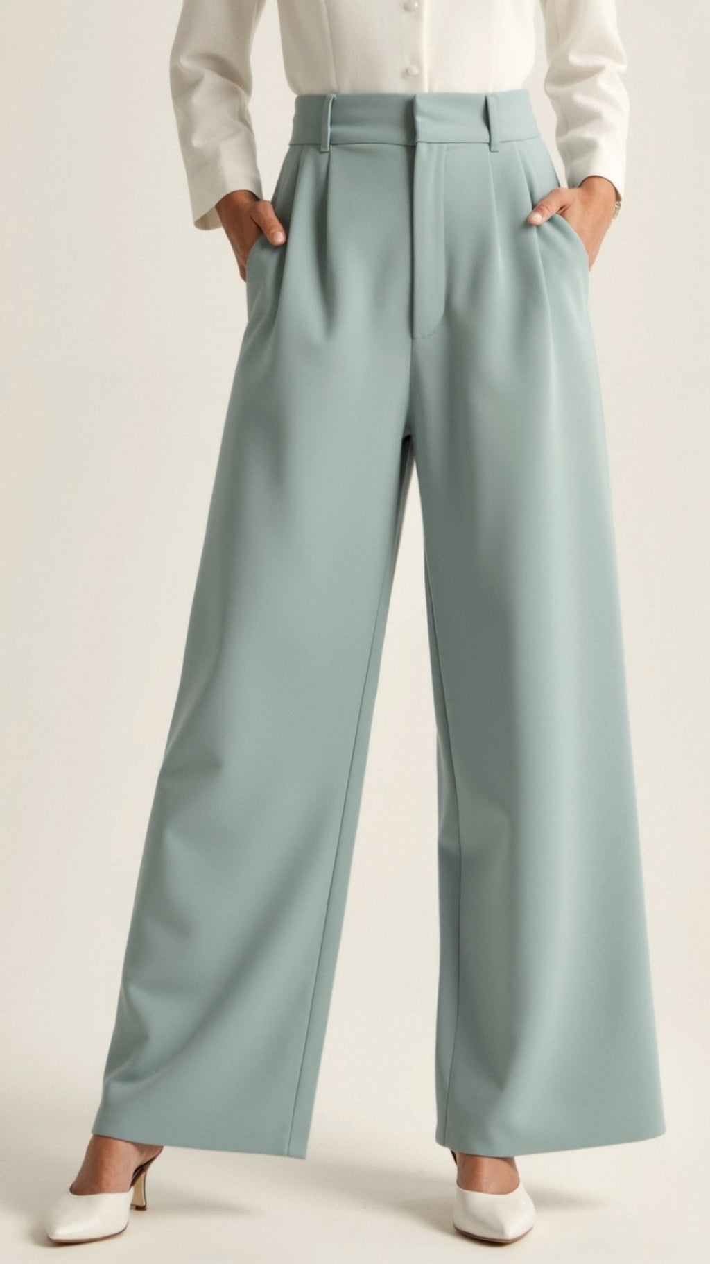 Women's Pleated Wide Leg Trousers