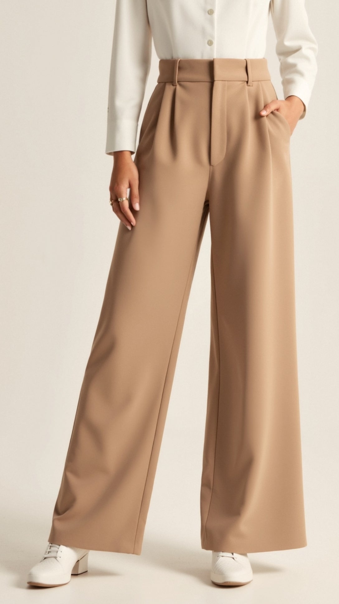 Women's Pleated Wide Leg Trousers