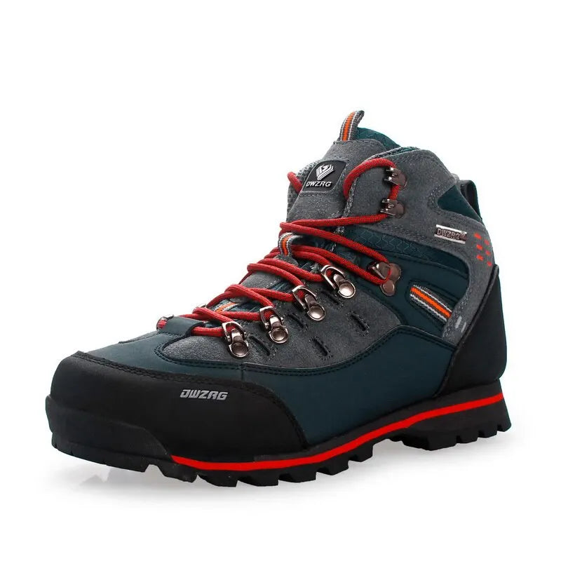Men's High-Top Hiking Boots - Red