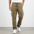 Men's Cotton Cargo Joggers - Olive Green