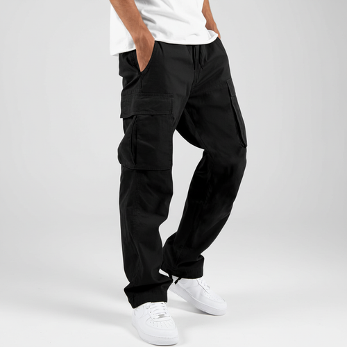 Men's Cotton Cargo Joggers - Black