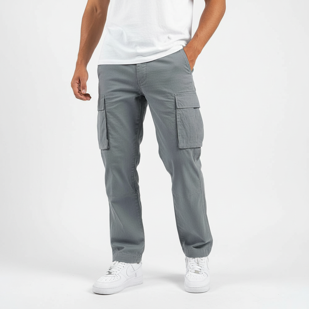 Men's Relaxed-Fit Cotton Cargo Trousers