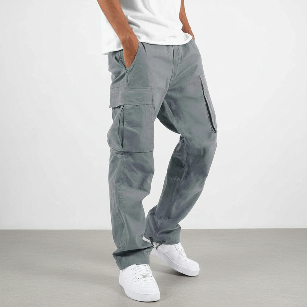 Men's Relaxed-Fit Cotton Cargo Trousers
