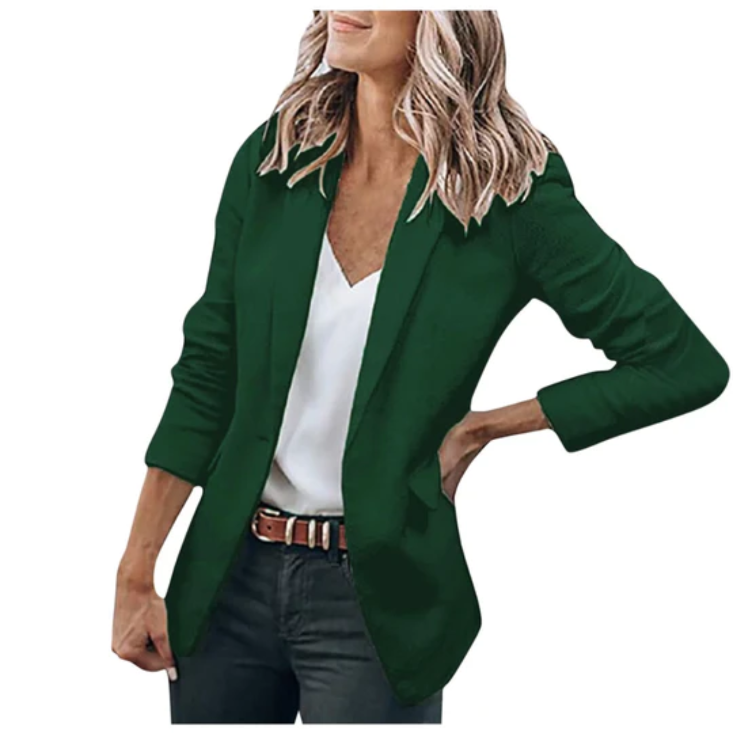 Women's Open-Front Office Blazer Lightweight Tailored Layer for Work and Smart Casual Wear