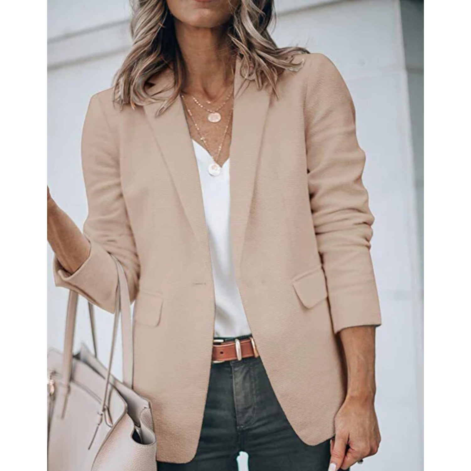 Women's Open-Front Office Blazer Lightweight Tailored Layer for Work and Smart Casual Wear