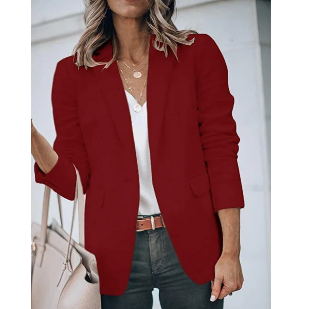 Women's Open-Front Office Blazer Lightweight Tailored Layer for Work and Smart Casual Wear