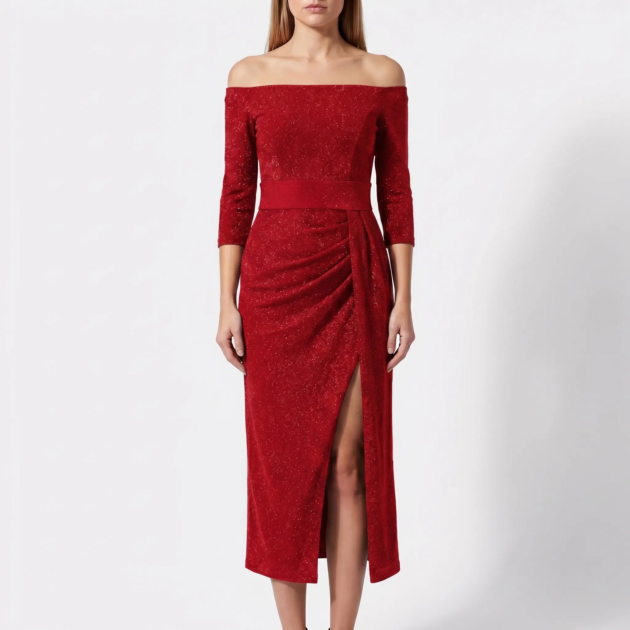 Women’s Off-Shoulder Bodycon Midi Dress