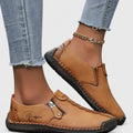 Women's Wide Toe Box Shoes with Cushioned Insoles - Brown