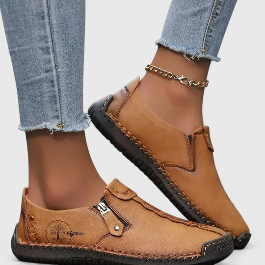 Women's Wide Toe Box Shoes with Cushioned Insoles - Brown